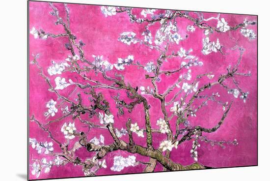 Almond Branches Pink-null-Mounted Poster