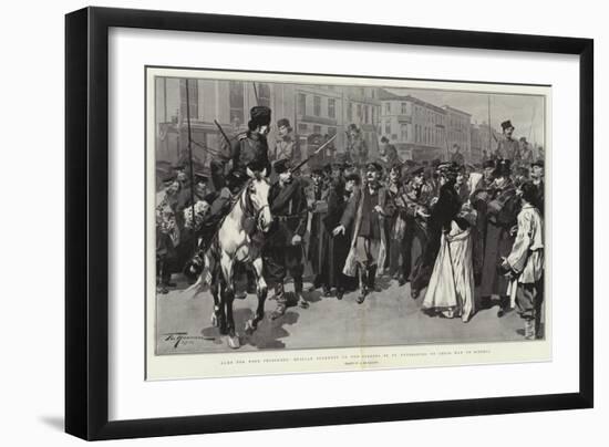 Alms for Poor Prisoners, Russian Students in the Streets of St Petersburg on their Way to Siberia-Frederic De Haenen-Framed Giclee Print