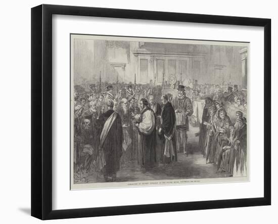 Almsgiving on Maundy Thursday at the Chapel Royal, Whitehall-null-Framed Giclee Print