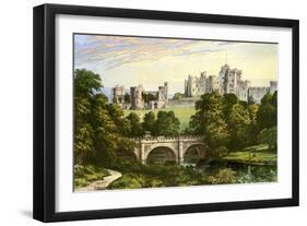 Alnwick Castle, Northumberland, Home of the Duke of Northumberland, C1880-Benjamin Fawcett-Framed Giclee Print