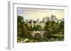 Alnwick Castle, Northumberland, Home of the Duke of Northumberland, C1880-Benjamin Fawcett-Framed Giclee Print