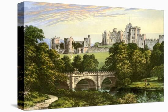 Alnwick Castle, Northumberland, Home of the Duke of Northumberland, C1880-Benjamin Fawcett-Stretched Canvas