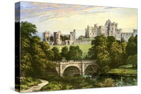 Alnwick Castle, Northumberland, Home of the Duke of Northumberland, C1880-Benjamin Fawcett-Stretched Canvas
