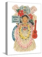 Aloha from Hawaii, Doll with Ukulele-null-Stretched Canvas