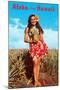 Aloha from Hawaii, Girl with Pineapple in Field-null-Mounted Art Print