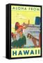 Aloha from Hawaii, Hawaiian Girls Greeting Cruise Ship-null-Framed Stretched Canvas