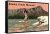 Aloha from Hawaii, Old Fashioned Surfers-null-Framed Stretched Canvas