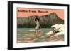 Aloha from Hawaii, Old Fashioned Surfers-null-Framed Art Print