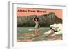 Aloha from Hawaii, Old Fashioned Surfers-null-Framed Art Print