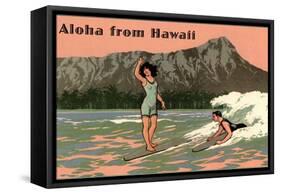 Aloha from Hawaii, Old Fashioned Surfers-null-Framed Stretched Canvas