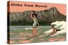 Aloha from Hawaii, Old Fashioned Surfers-null-Stretched Canvas