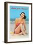 Aloha from Hawaii, Woman on Beach-null-Framed Art Print