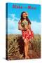 Aloha from Maui, Girl in Field with Pineapple-null-Stretched Canvas