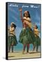 Aloha from Maui, Hula Girls on Beach-null-Framed Stretched Canvas