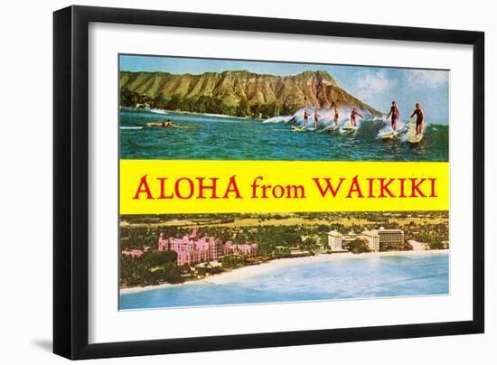 Aloha from Waikiki, Hawaii-null-Framed Art Print