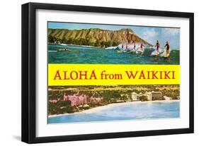 Aloha from Waikiki, Hawaii-null-Framed Art Print