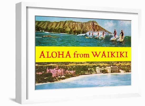 Aloha from Waikiki, Hawaii-null-Framed Art Print