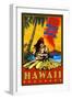 Aloha from Waikiki, Hawaii-Lantern Press-Framed Art Print