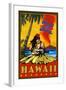 Aloha from Waikiki, Hawaii-Lantern Press-Framed Art Print