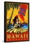 Aloha from Waikiki, Hawaii-Lantern Press-Framed Stretched Canvas