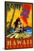 Aloha from Waikiki, Hawaii-Lantern Press-Stretched Canvas