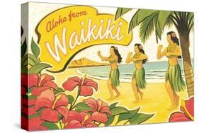 Aloha from Waikiki-Kerne Erickson-Stretched Canvas