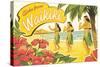 Aloha from Waikiki-Kerne Erickson-Stretched Canvas