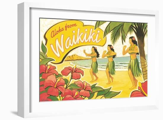 Aloha from Waikiki-Kerne Erickson-Framed Art Print