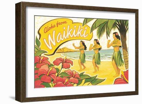 Aloha from Waikiki-Kerne Erickson-Framed Art Print