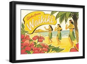 Aloha from Waikiki-Kerne Erickson-Framed Art Print