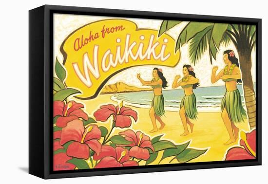 Aloha from Waikiki-Kerne Erickson-Framed Stretched Canvas