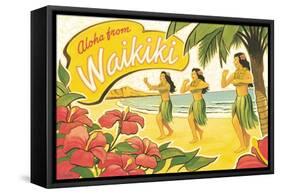 Aloha from Waikiki-Kerne Erickson-Framed Stretched Canvas