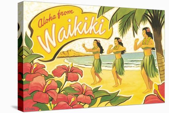 Aloha from Waikiki-Kerne Erickson-Stretched Canvas