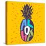 Aloha Hand Lettering in a Pineapple Silhouette. Fun Summer Typography Illustration Can Be Used As-TashaNatasha-Stretched Canvas