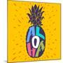 Aloha Hand Lettering in a Pineapple Silhouette. Fun Summer Typography Illustration Can Be Used As-TashaNatasha-Mounted Art Print