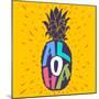 Aloha Hand Lettering in a Pineapple Silhouette. Fun Summer Typography Illustration Can Be Used As-TashaNatasha-Mounted Art Print