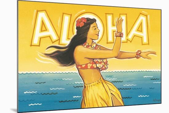 Aloha, Hawaii-Kerne Erickson-Mounted Premium Giclee Print