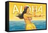 Aloha, Hawaii-Kerne Erickson-Framed Stretched Canvas