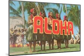 Aloha, Hula Girls, Hawaii-null-Mounted Art Print