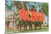 Aloha, Hula Girls, Hawaii-null-Mounted Premium Giclee Print