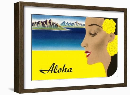 Aloha, Island Maiden-null-Framed Premium Giclee Print