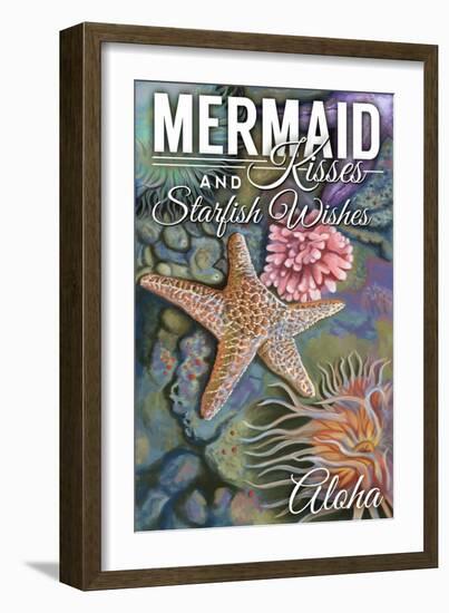 Aloha - Mermaid Kisses and Starfish Wishes - Tidepool-Lantern Press-Framed Art Print