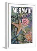 Aloha - Mermaid Kisses and Starfish Wishes - Tidepool-Lantern Press-Framed Art Print