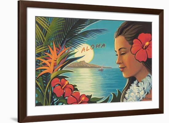 Aloha Moonrise-Kerne Erickson-Framed Art Print