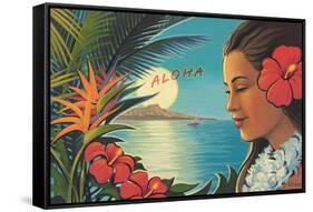 Aloha Moonrise-Kerne Erickson-Framed Stretched Canvas