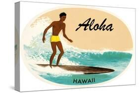 Aloha, Native Surfer-null-Stretched Canvas