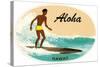 Aloha, Native Surfer-null-Stretched Canvas