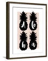 Aloha Pineapples Peach-Bella Dos Santos-Framed Art Print