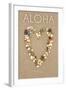 Aloha - Stone Heart on Sand-Lantern Press-Framed Art Print