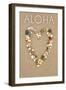 Aloha - Stone Heart on Sand-Lantern Press-Framed Art Print